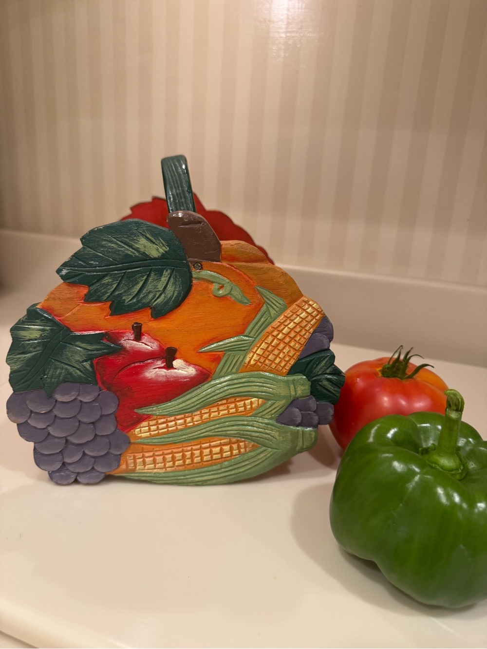 Hand Painted Wooden Fall Harvest Basket - Picture 8 of 15